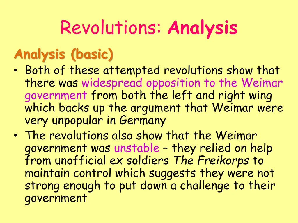 revolutions analysis