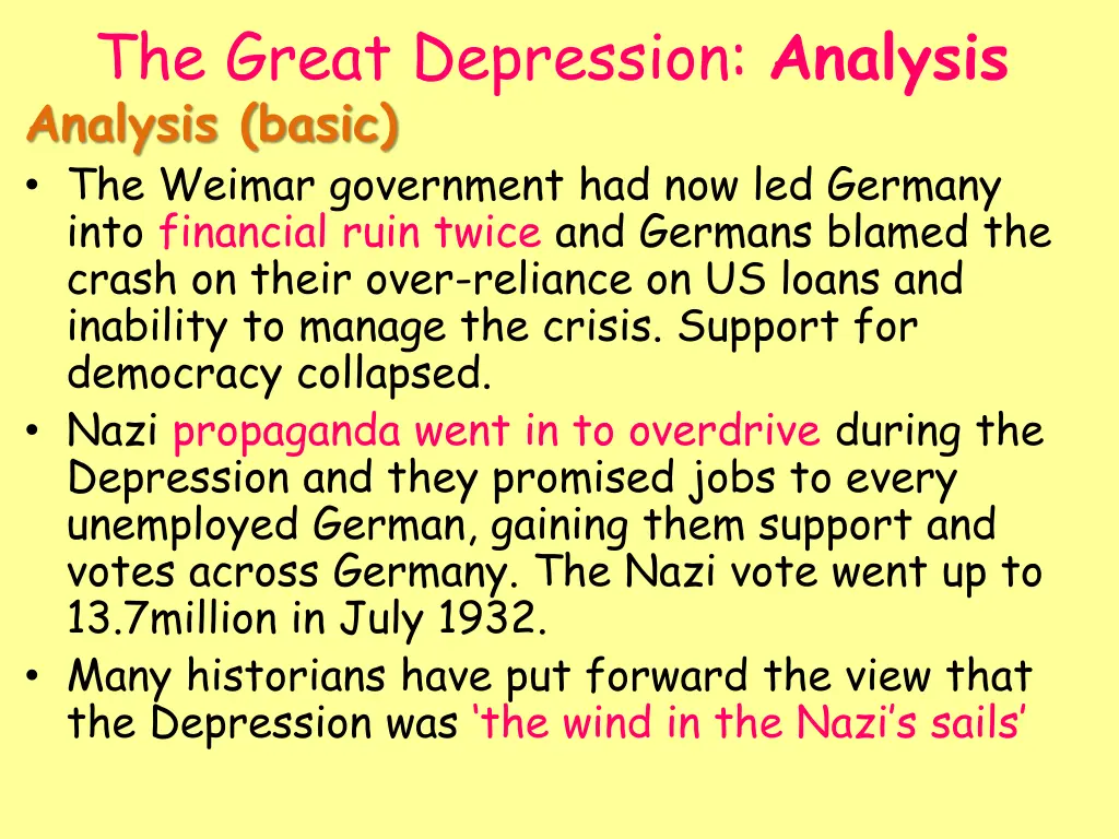 the great depression analysis