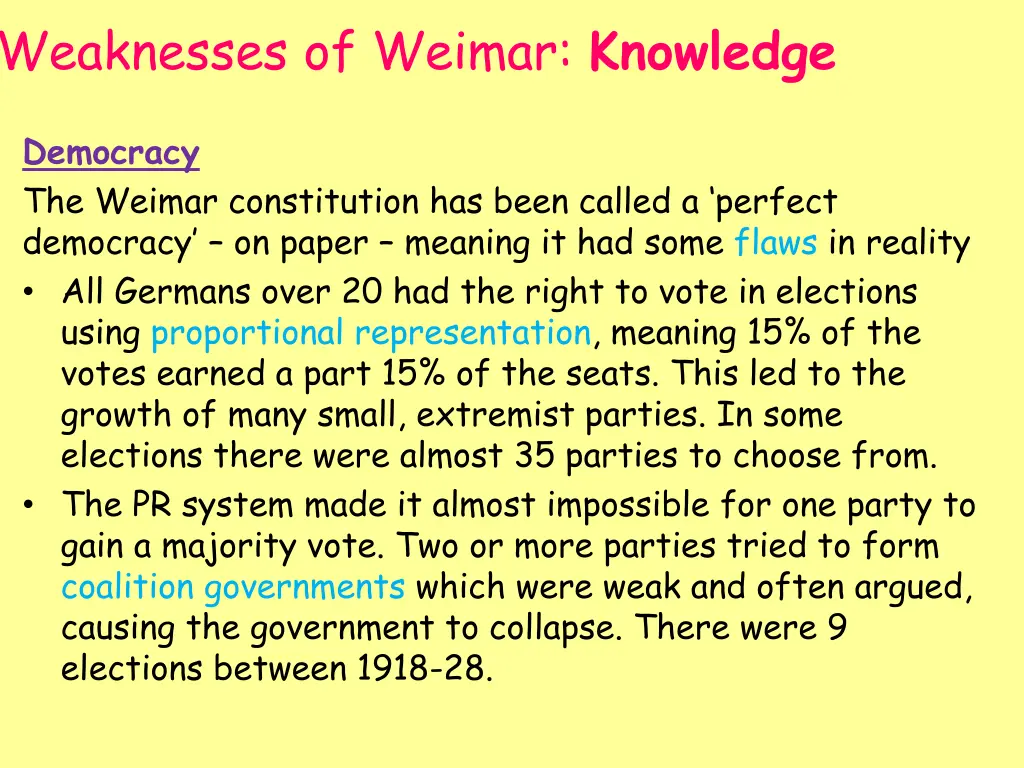 weaknesses of weimar knowledge 3