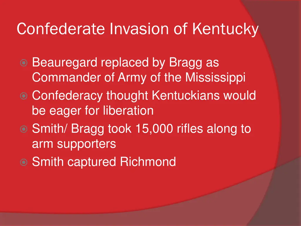 confederate invasion of kentucky