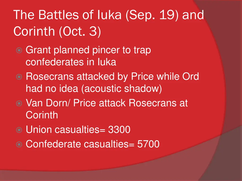 the battles of iuka sep 19 and corinth oct 3