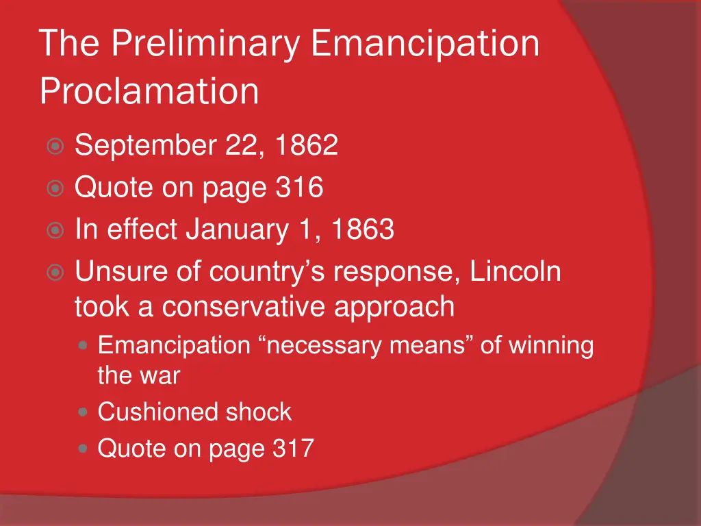 the preliminary emancipation proclamation