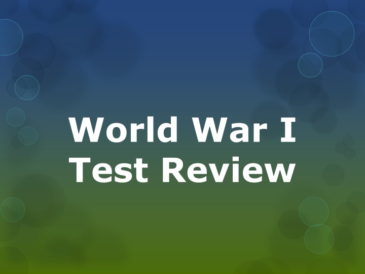 world war i test review