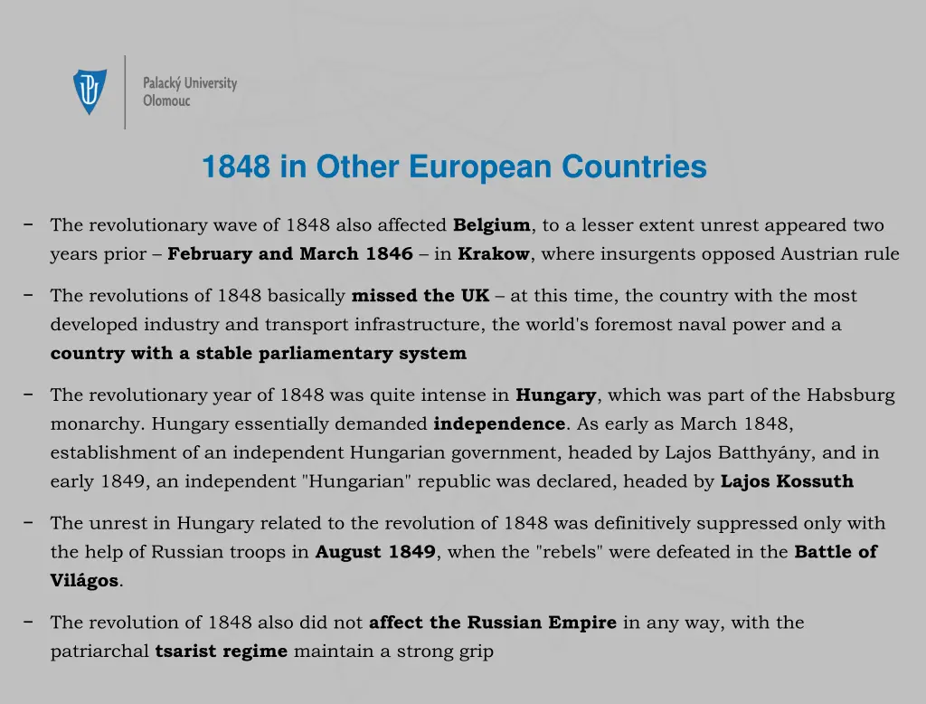 1848 in other european countries