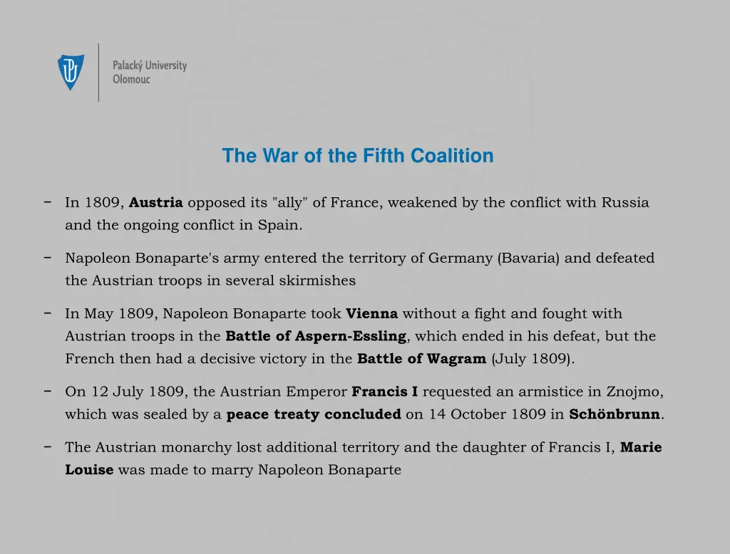 the war of the fifth coalition