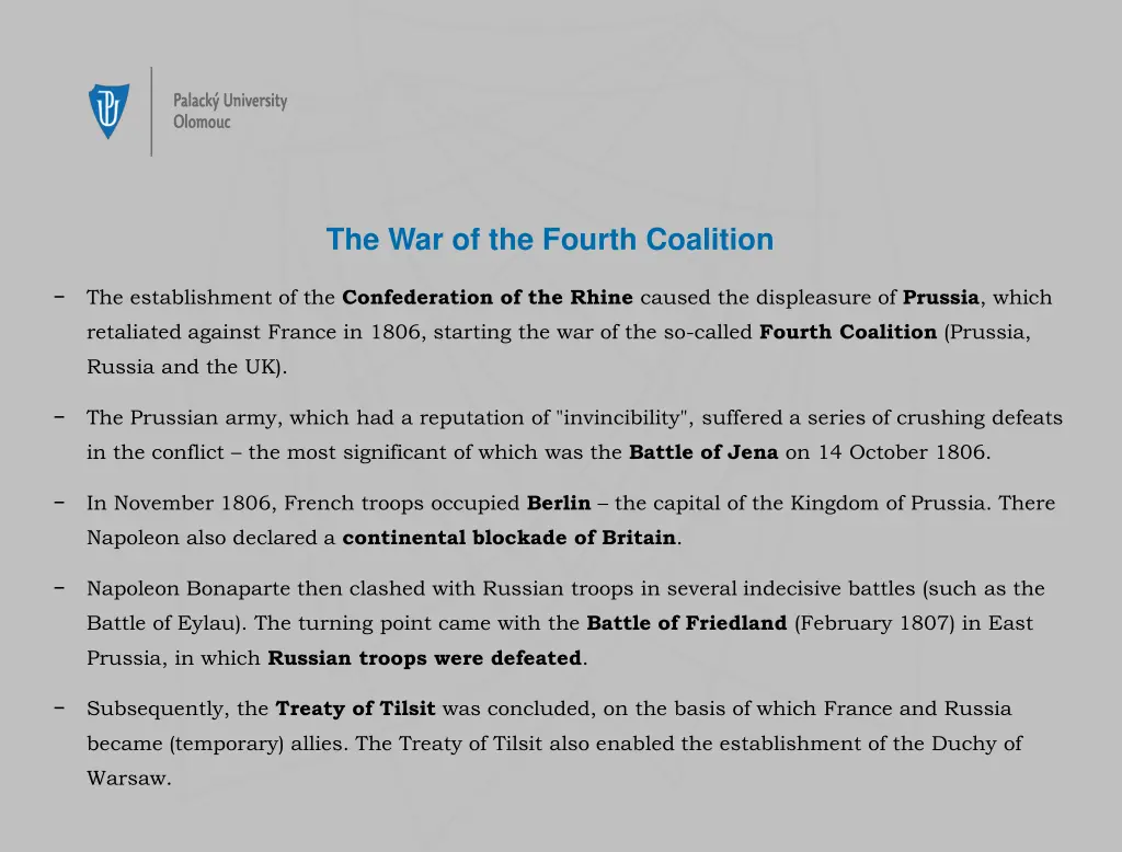 the war of the fourth coalition