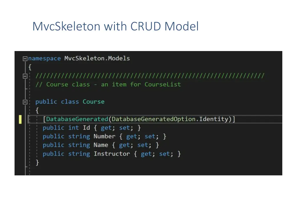 mvcskeleton with crud model