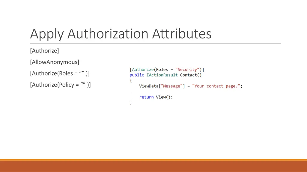 apply authorization attributes