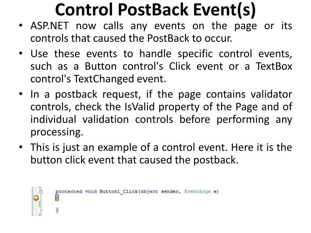 control postback event s asp net now calls