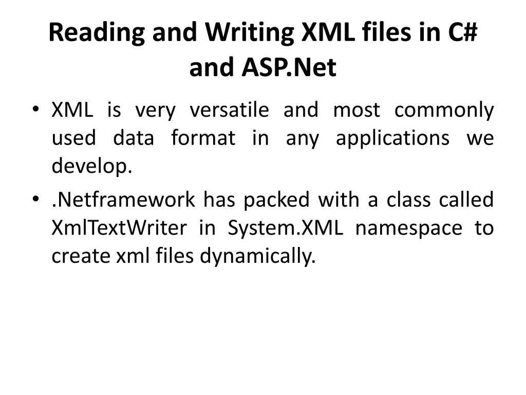 reading and writing xml files in c and asp net