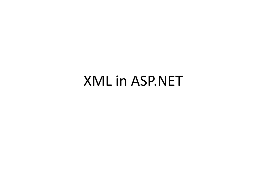 xml in asp net