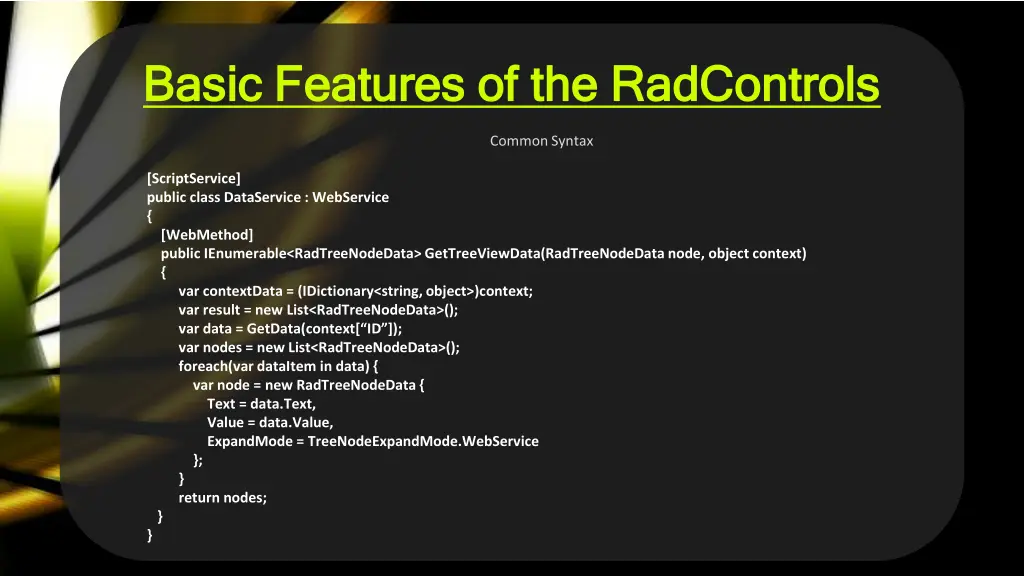 basic features of the radcontrols basic features 5