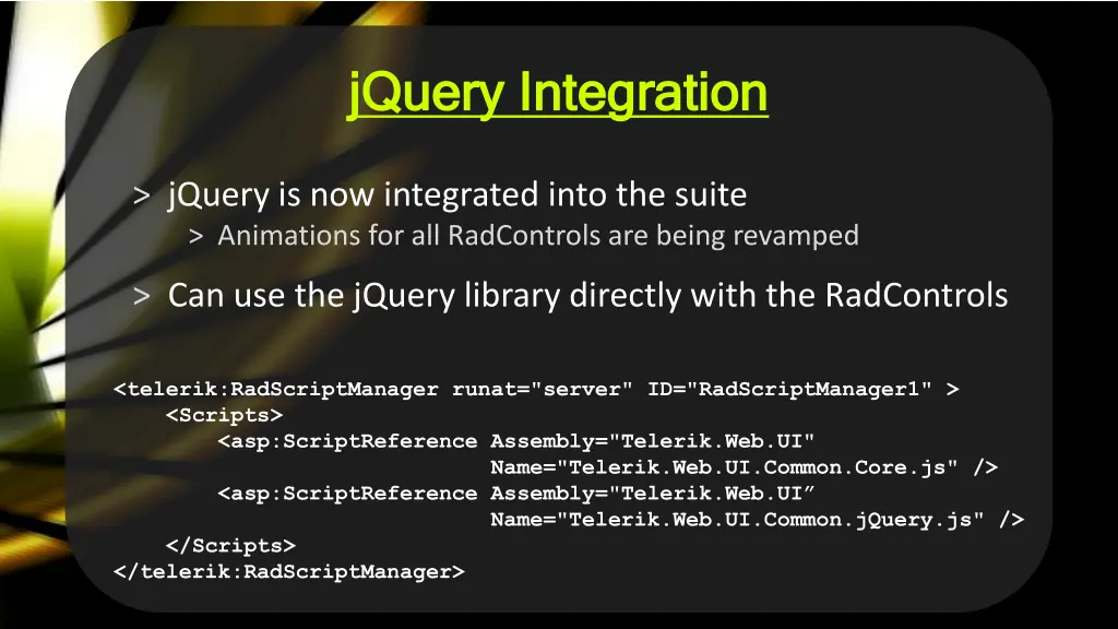 jquery integration jquery integration