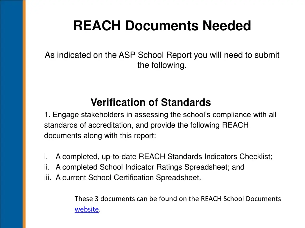 reach documents needed