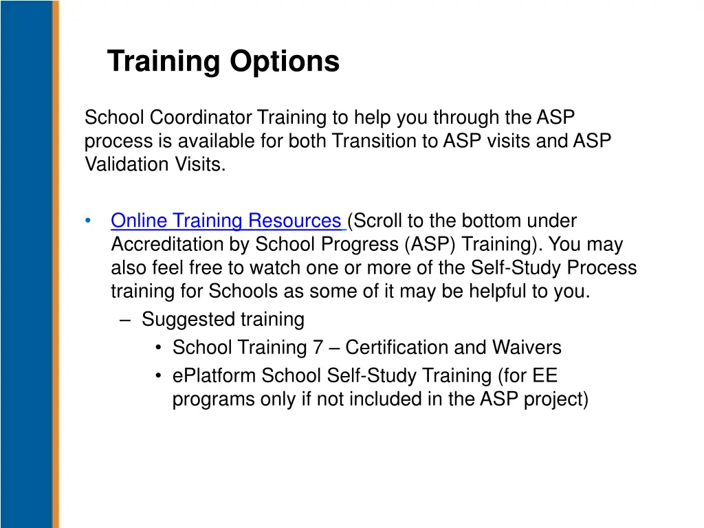 training options