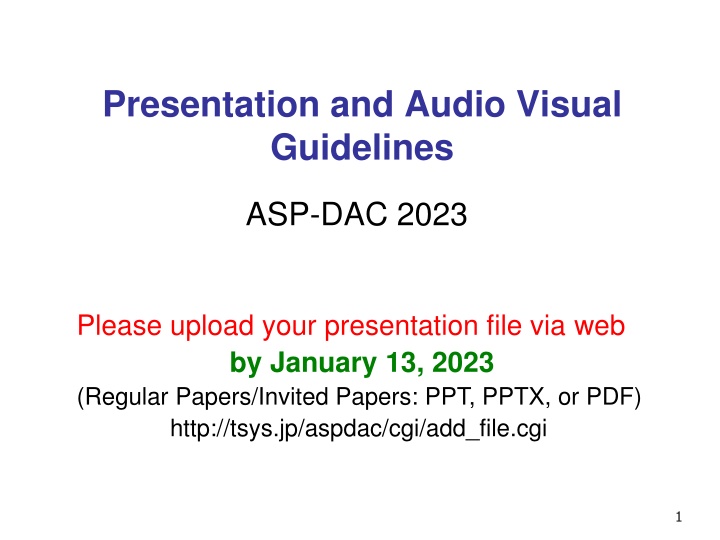 presentation and audio visual guidelines