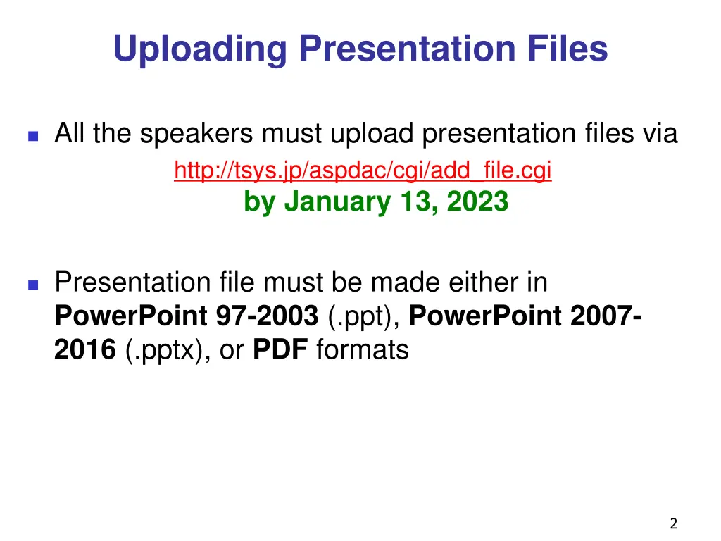 uploading presentation files