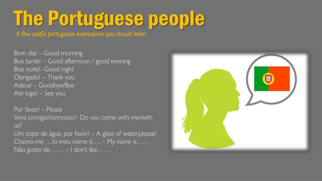 the portuguese people a few useful portuguese