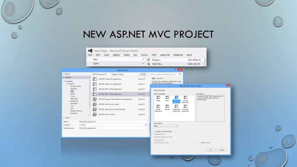 new asp net mvc project