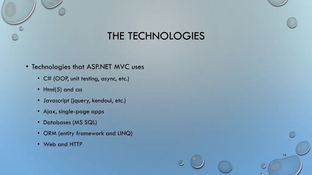 the technologies