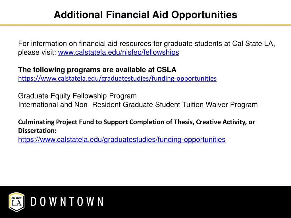 additional financial aid opportunities