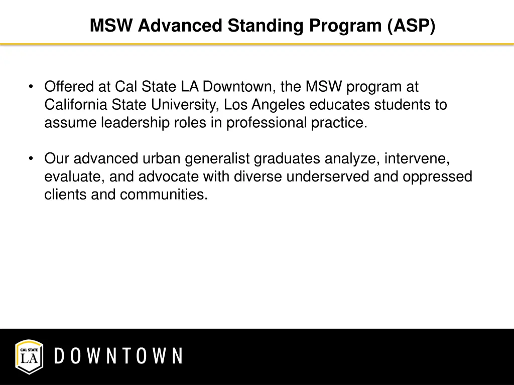 msw advanced standing program asp