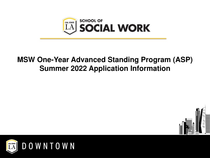 msw one year advanced standing program asp summer