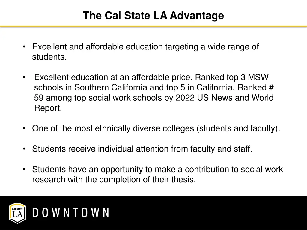 the cal state la advantage