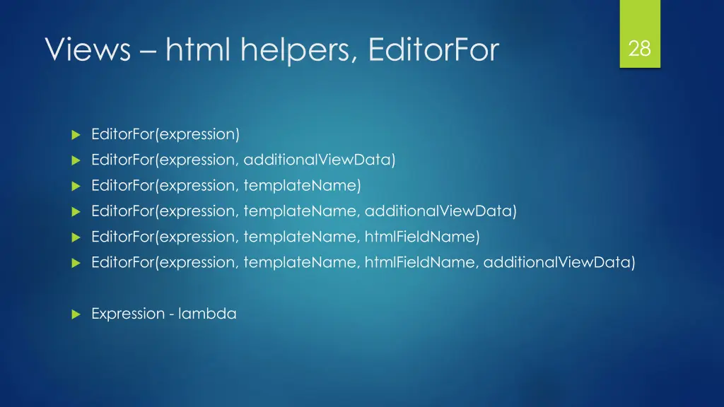 views html helpers editorfor