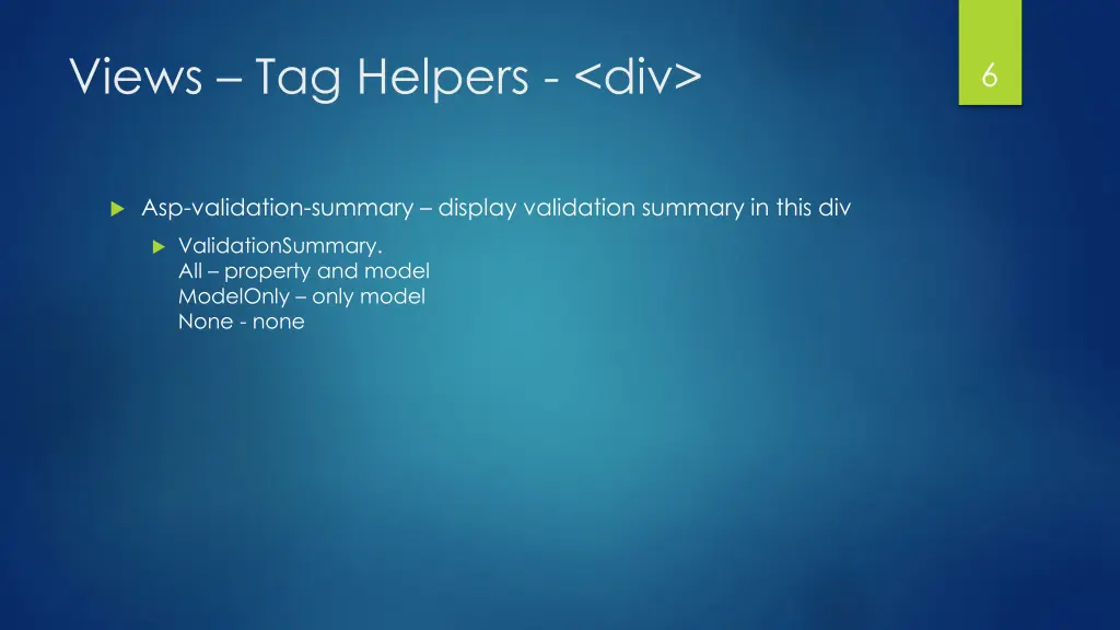 views tag helpers div