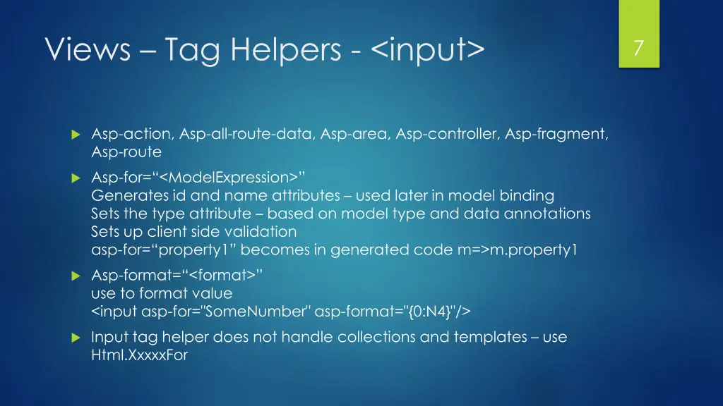 views tag helpers input