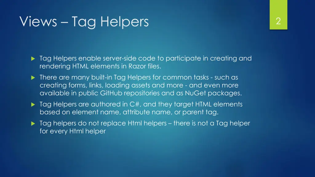 views tag helpers