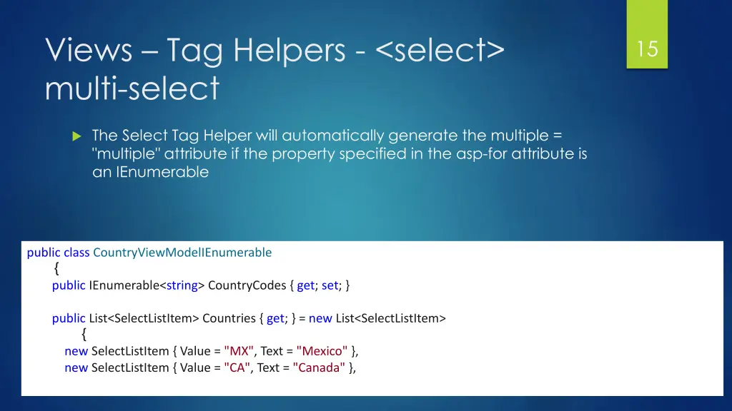 views tag helpers select multi select