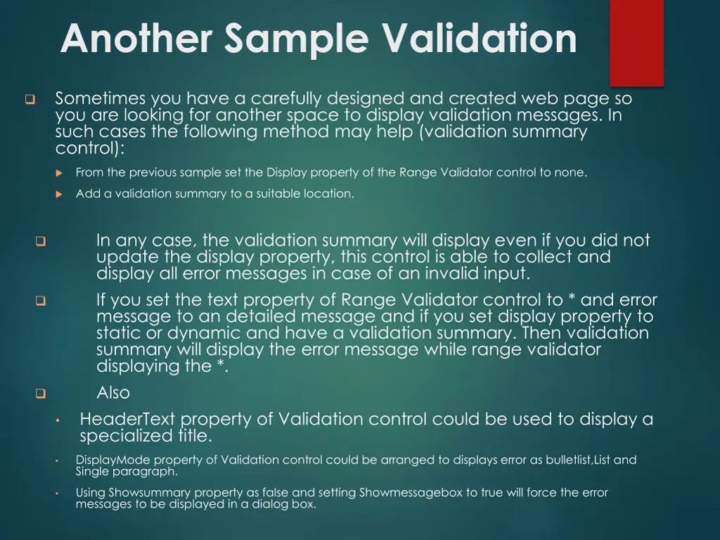 another sample validation