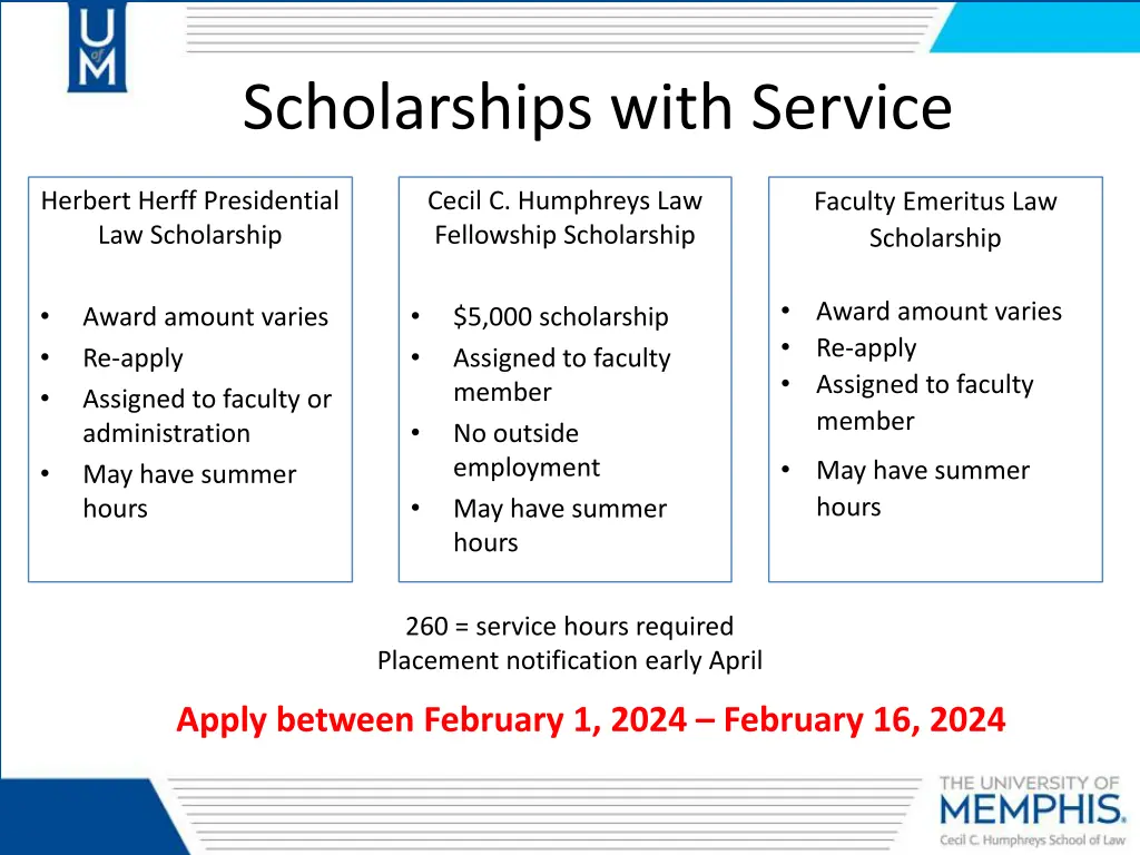 scholarships with service