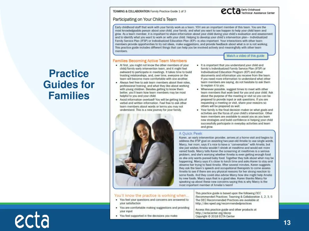practice guides for families