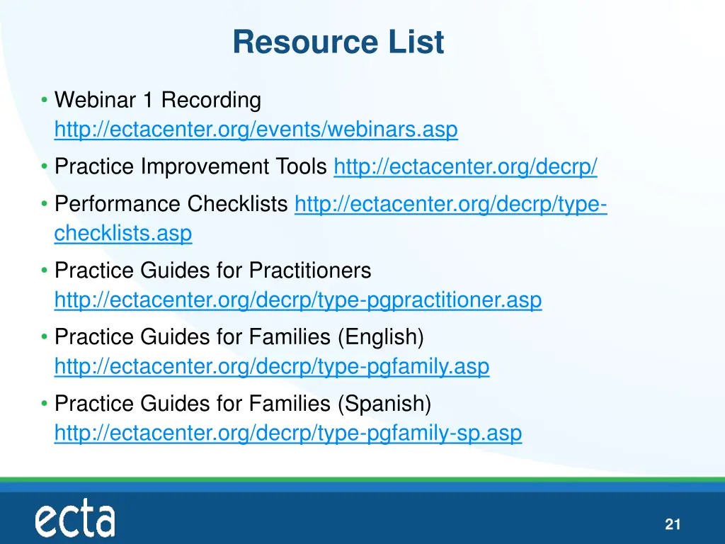 resource list