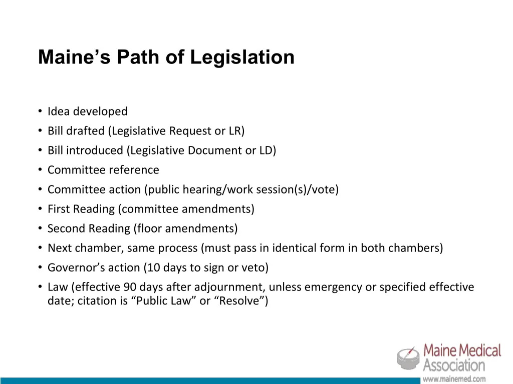 maine s path of legislation