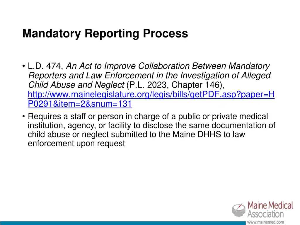 mandatory reporting process