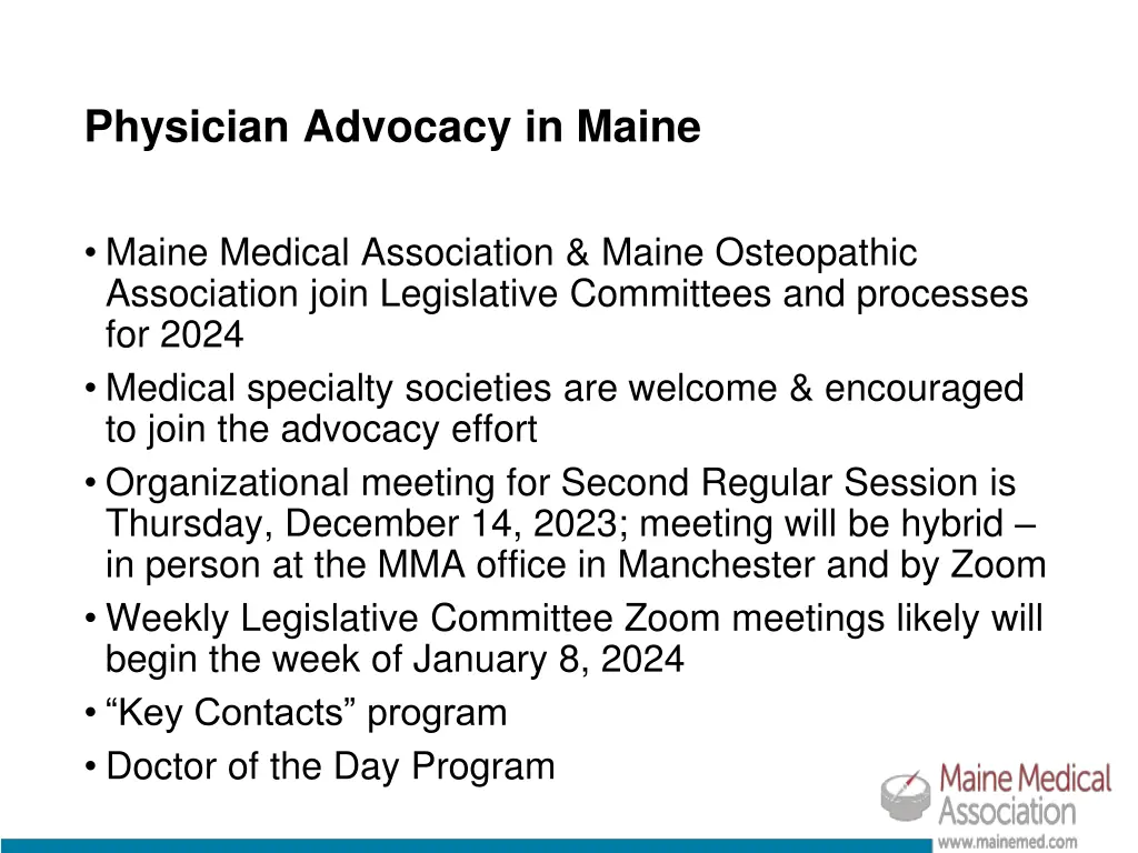 physician advocacy in maine