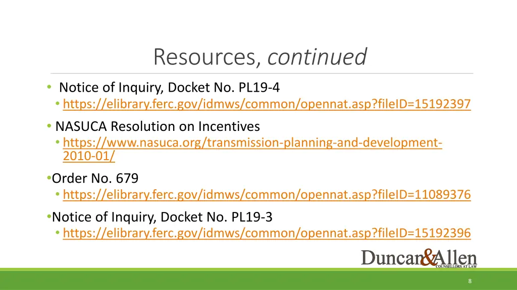 resources continued notice of inquiry docket