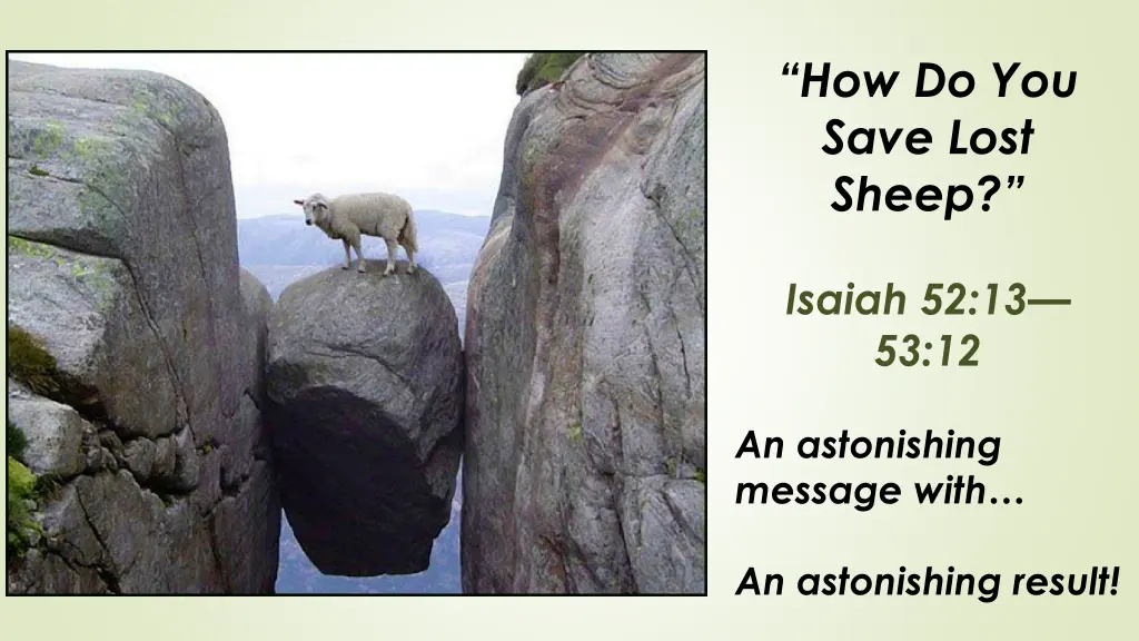 how do you save lost sheep