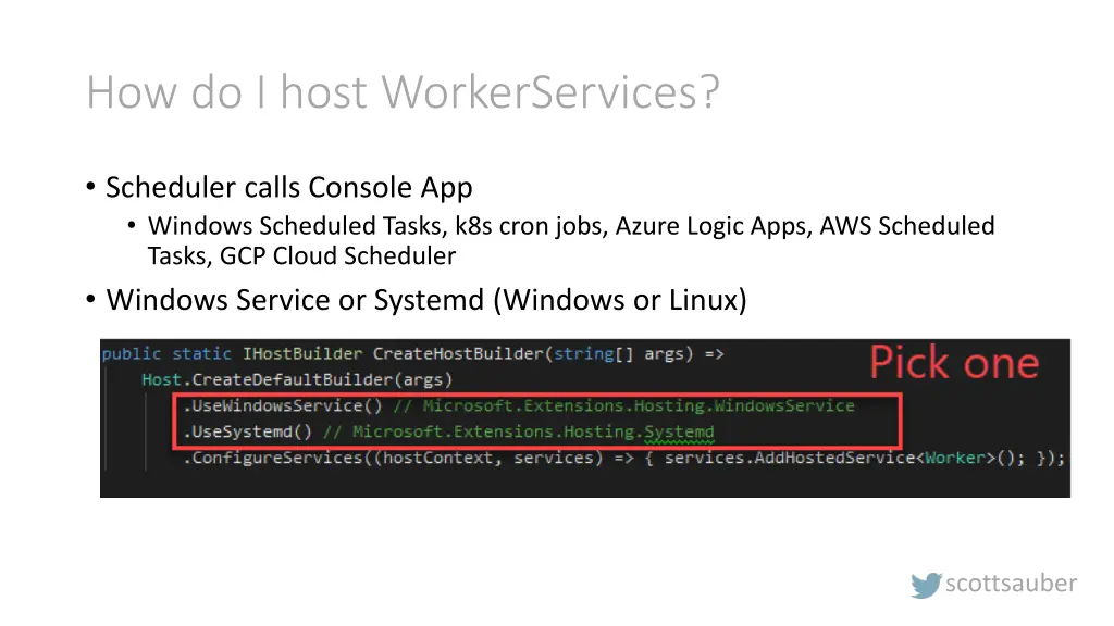 how do i host workerservices