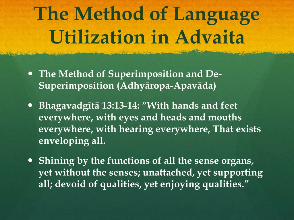 the method of language utilization in advaita