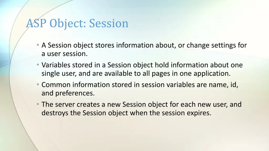 asp object session