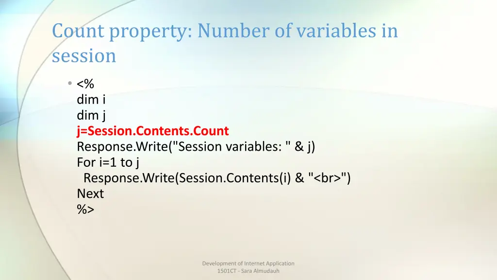 count property number of variables in session