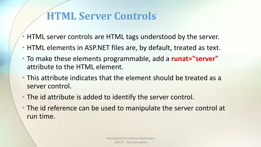 html server controls