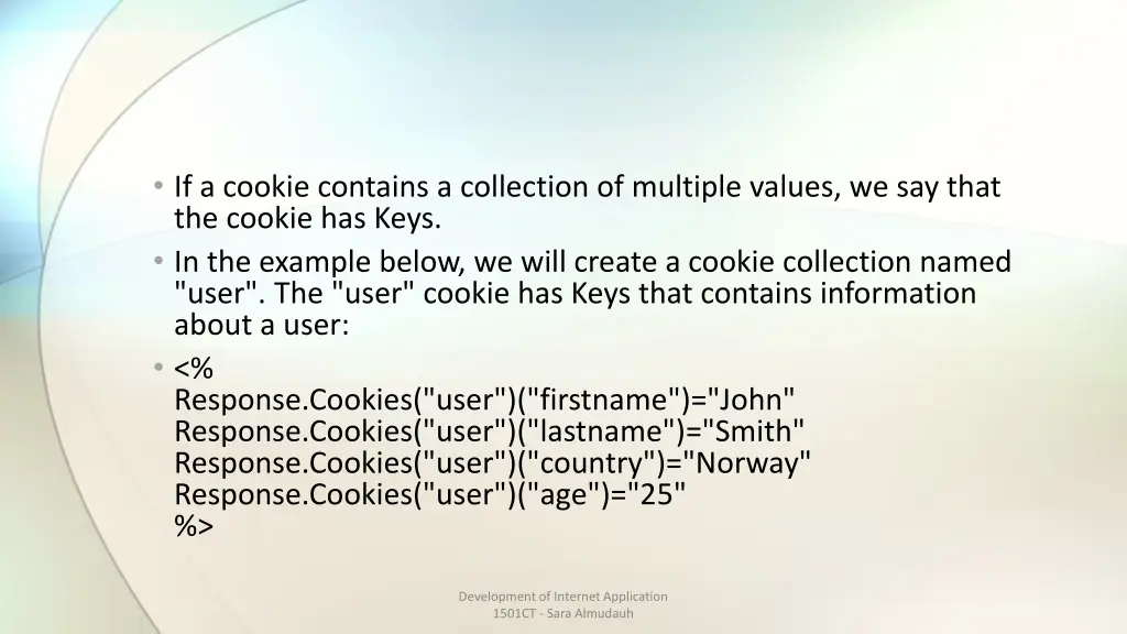 if a cookie contains a collection of multiple