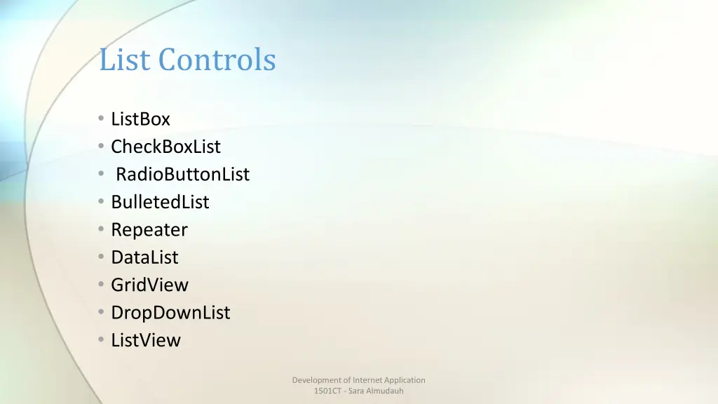 list controls