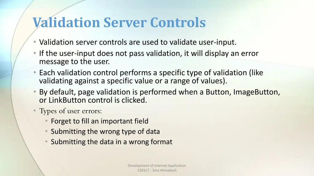 validation server controls